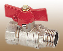 Forged brass ball valve Full flow Red butterfly handle