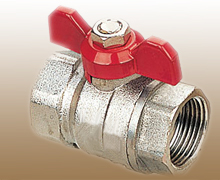 Forged Brass Ball Valve Red butterfly handle
