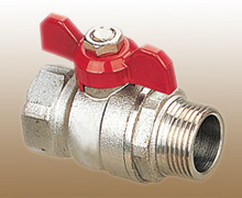 Forged Brass Ball Valve Red butterfly handle