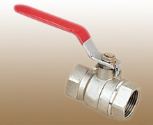 Forged Brass Ball Valve Steel Flat Handle Red