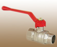 Forged brass ball valve Full flow Red aluminum handle
