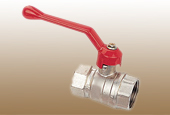 Forged brass ball valve Red aluminum handle